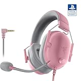 Razer BlackShark V2 X PlayStation Gaming Headset: 50mm Drivers - Cardioid Mic - Lightweight - Comfortable Noise Isolating Earcups - for PS5, Xbox Series X, PC, Switch via 3.5 mm Jack - Quartz Pink