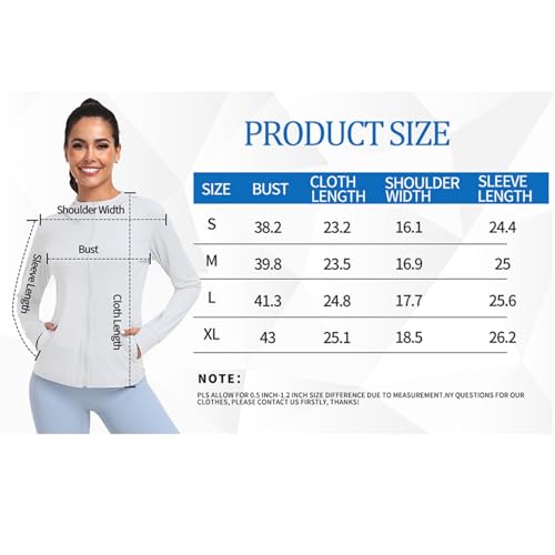 Cighay Camiseta feminina de manga comprida com capuz e proteção solar FPS 50+, leve, para caminhadas