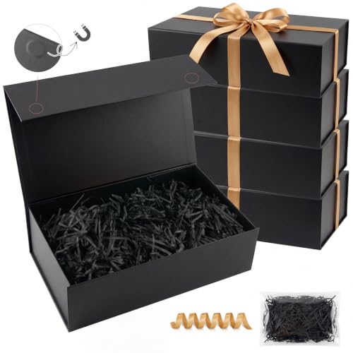 Bafeil 5 Pack Large Gift Box with Magnetic Lids, Groomsmen Box, 14x8x4inch