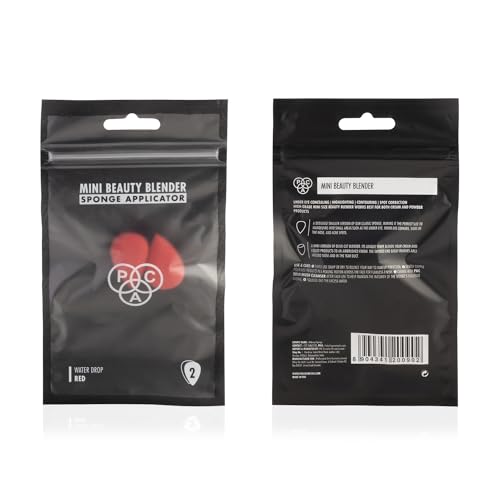Image of PAC Mini Sponge Set (2 Pc) | Beauty Blender Makeup Sponge (Small) | Soft Blender Sponge for Face Makeup - Liquid Foundation, Creams & Powders | For All Skin Types - Soft, Reusable & washable (Red)