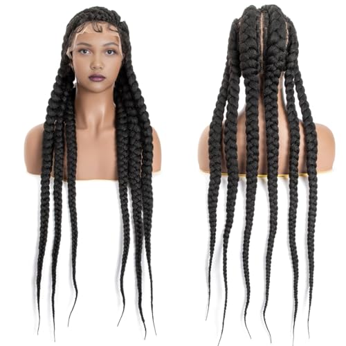 DAIXI 36" Full Lace Cornrow Box Braid Wigs for Black