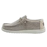 Hey Dude Men's Wally Woven Beige Size 10 | Men’s Shoes | Men's Lace Up Loafers | Comfortable & Light-Weight