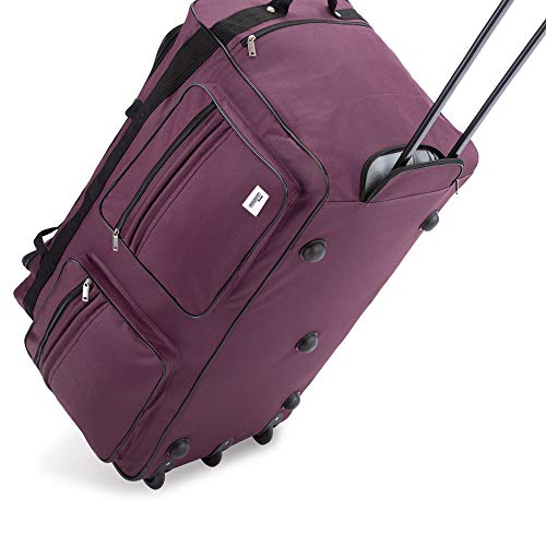 Monzana® Borsone Da Viaggio Trolley Xxl 85X43X44Cm Con Ruote 160L Funzione Borsa Turista Manico Telescopico Bagaglio A Mano Grande Morbido In Tessuto - 3
