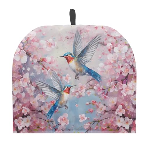 DISNIMO Flower Hummingbird Tea Cozies for Teapot Large Teapot Cozy Insulated & Keep Warm Kitchen Coffee Pot Dust Cover Washable Soft Fabric Tea Kettle Cloth Cover Decorative Kitchen Accessories