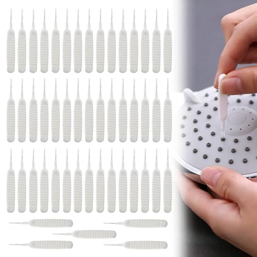 Image of Shower Head Cleaning Brush for Small Hole, Upgrade Multifunctional Shower Cleaning Tools, Showerhead Cleaning Brushes Anti-Clogging Nozzle with Storage Boxes (50, White)