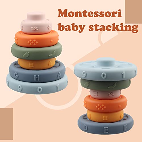 Majobee Baby Sensory Stacking Toys Rings, Montessori Infant Blocks Toys For Educational Developmental Toddler 1-3 Learning Activities, Baby Girls Boys Gifts For 6 9 12 18 Month One Year Old Newborn #TOP4