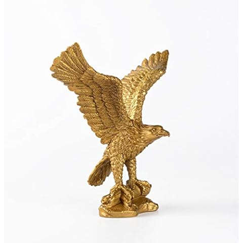 BRABUD Brass Fengshui Handmade Fortune Eagle/Hawk Statue Home Office Decoration Gift Cover
