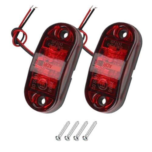 BMwtMZZuf LED Side Clearance Marker Lamp Compatible With Trailer Caravan 12V 24V Red Yellow White 1 Pair(Emitting Color: Red)