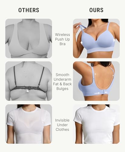 Image of FeelinGirl Wireless Supportive Bra for Women, Seamless Comfort Bralettes No Underwire Full Coverage Everyday Bras