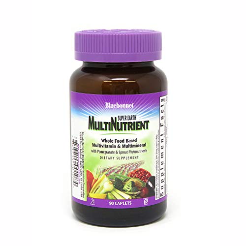 Bluebonnet Super Earth Multi-Nutrient Formula Iron Caplets, 90Count, White