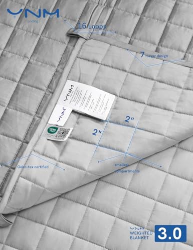 Image of YnM King Size Cooling Weighted Blanket for Adults (88x104 Inches, 20 Pounds, Light Grey), Perfect for Hot Sleepers with Cooling Rayon /Glass Beads, Heavy Bed Blanket for Couple on Queen or King Bed