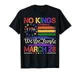 No Kings March 28 2026 No Kings Day Vintage Funny Men Women T-Shirt