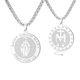 Regalo cattolico, confezione in velluto nero. Questa collana con croce e Vergine Maria è un regalo sincero per la prima comunione, Pasqua, battesimo, cresima, compleanni o pietre miliari della fede. Una scelta ideale per figlie, sorelle, mogli, madri, nonne, figliocce o qualsiasi donna di profonda fede