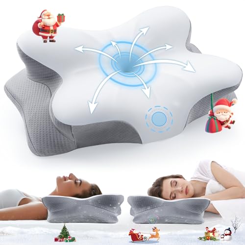 Vuteehy Cervical Neck Pillow for Pain Relief Sleeping, Neck Support Pillows for Sleeping with Cooling Pillowcase, Ergonomic Memory Foam Pillows, Contour Orthopedic Pillow for Side Back Stomach Sleeper