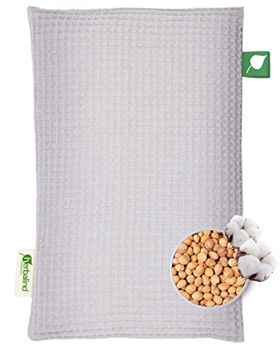 HERBALIND Wärmflasche Kirschkernkissen Waffel - 100% OEKO TEX Baumwolle - Wärmekissen Körnerkissen Mikrowelle Natur Handmade in Germany für...