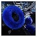 JUSTHUI 3 PIÈCES Volant for Fourrure Couvercle de Roue de Fourrure Real Auto Peluche Peluche Chauffeuse Fouzzy Cozy Accessoires for Femmes Girl Couvercle de Volant (Color Name : Blue)