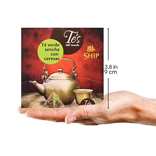Miniatura 4 de Ship - Té Verde Sencha Con Cerezas - Caja De 15 Pirámides - Contiene Propiedades Digestivas - Sabor Dulce - Infusión Digestiva - Aporta Bienestar Y Tranquilidad