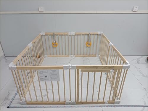 OMZER 64X64 in Wooden PlaypenExtra Large Baby Playpen for Babies