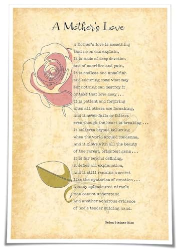 MDBJTCYZN Heartfelt Tribute to Mother's Love, Vertical Wall Art Print, Inspirational Bedroom Decor Poster about Family and Cheri
