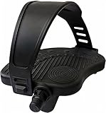 Coppia Pedali ciclocamera. Pedale per cyclette. Pedale ergonomico in nylon. Cinturino regolabile. Spinning bike. Pedale bici fitness. Pedali esercizio bicicletta. Filetto 1/2 o 9/16. Nero (Perno 12mm)