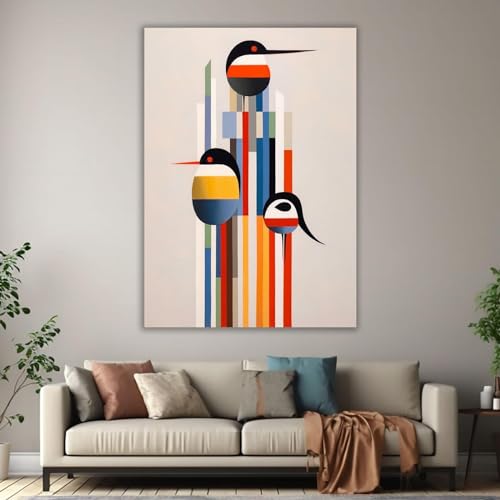 Affiche murale oiseau géométrique abstrait, poésie pour la maison - 2