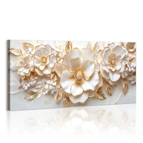 WENGTIAO White Peony Flowers Canvas Wall Art Prints Large Fr