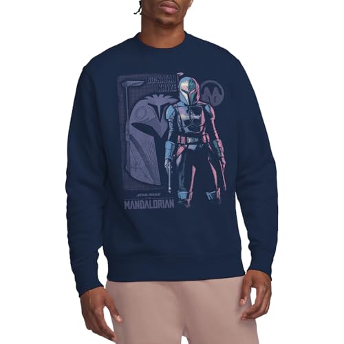 Image of Star Wars The Mandalorian Hero Bokatan Kryze Unisex Sweatshirt, Navy, Large