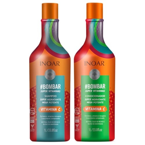 Inoar, Kit #Bombar Super Vitaminas – Shampoo e Condicionador Para Crescimento Acelerado, F...