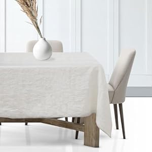 Handwoven 100% Pure French Linen Tablecloths | Simple Elegant Design for Home Dining | Seasonal & Holiday Table Decor | Pure Linen Rectangle Table Cloth 60 x 108 inch | Table Linens