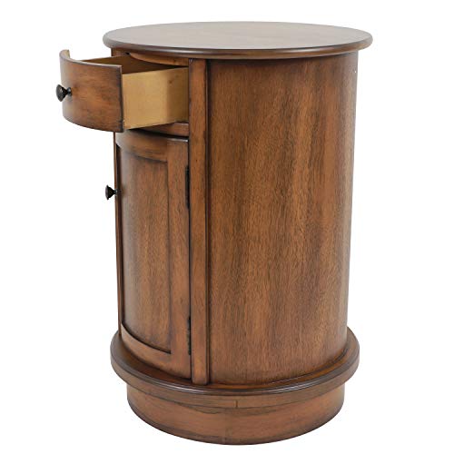 Decor Therapy Keaton Round Storage Side Table, Honeynut #TOP1