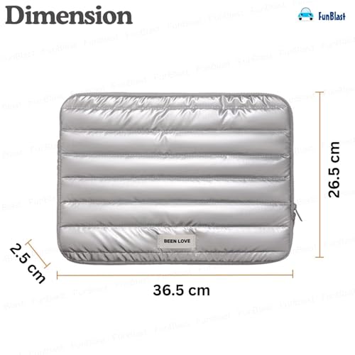 Image of FunBlast Padded Laptop Cover Bag - Laptop Sleeve Bag, Multifunctional Shockproof, Waterproof Laptop Case, 14 Inches Business Bags for Business, Travel, College (Silver)