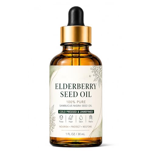 Venvida Elderberry Seed Oil 100% Pure Sambucus Nigra Oil Cold Pressed Face Oil for Skin Hair Nails Lightweight Moisturizing Beauty Oil 1 Fl Oz (1)
