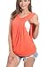 SUIEK Maternity Nursing Shirt Breastfeeding Tank Tops (Medium, Coral)