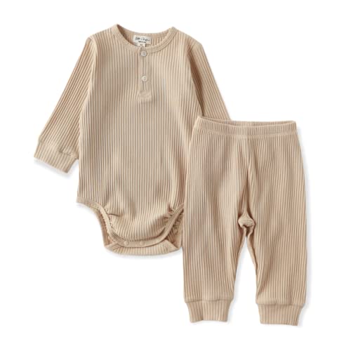 Image of Little Christian Baby Organic Cotton Rib Romper and Pants Set