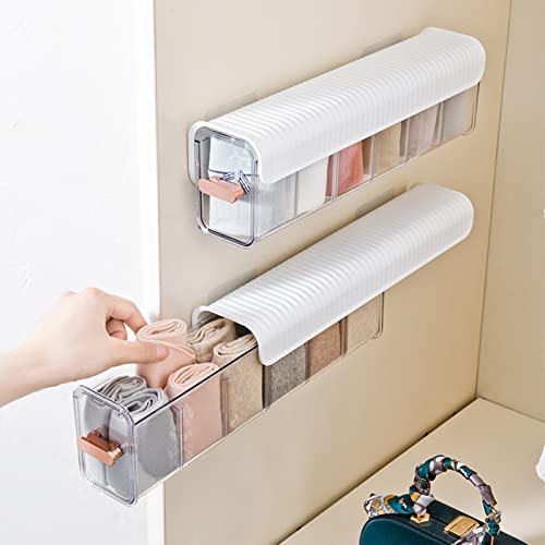 Ywnyt Socks Underwear Wall Mount Drawer Organizer, 6 Cells Storage Box Switchable Drawer Organizers Anti Dust Storage Boxes For Clothes Socks Lingerie Underwear Ties Data Cable Seasonings (2) #TOP2