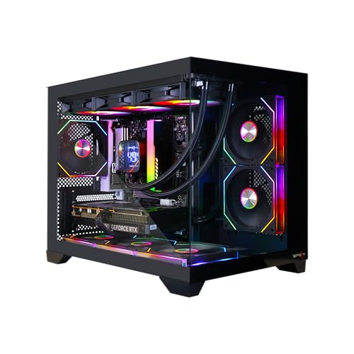 Spear Gaming PC AMD Ryzen 5 7500F, NVIDIA GeForce RTX 5060, 16GB DDR5 RAM, 1TB NVMe SSD, B650 Motherboard, Everest360T AIO Liquid Cooler, CovidMini Case with 6 Preinstalled Fans
