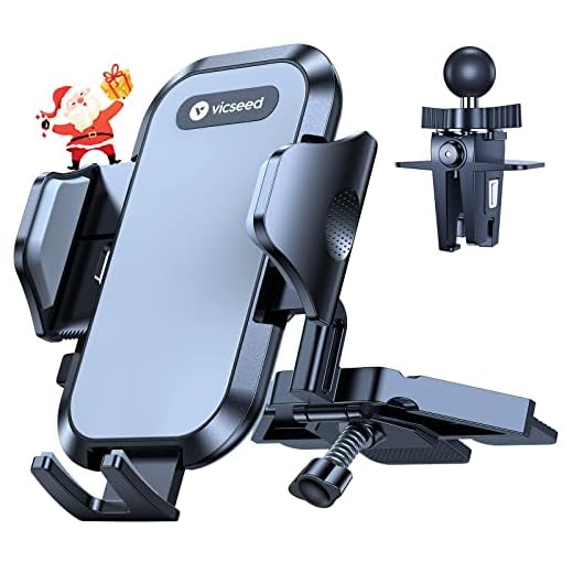 VICSEED Car Phone Holder with Metal CD Slot & Air Vent Clip [Secure Hold]