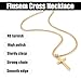 Fiusem Cross Necklace for Men and Women, 14K Gold Plated Mens Cross Necklaces with 3.5mm Cuban Chain, Stainless Steel Small Pendant Chain 20 Inches
