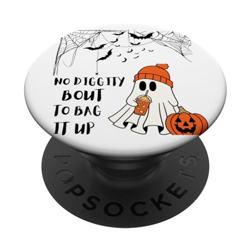 Halloween Ghost No Diggity Bout to Bag It Up pour Tout-Petits PopSockets PopGrip Adhésif