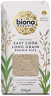 Biona Organic Easy Cook Long Grain Brown Rice, 500 g - Grown Organically in Italy - Pre-Steamed for Easy Cooking 20-25 mins - Wholegrain - Sustainable 100% Recyclable Paper Packaging