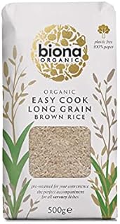 Biona Organic Easy Cook Long Grain Brown Rice, 500 g - Grown Organically in Italy - Pre-Steamed for Easy Cooking 20-25 mins - Wholegrain - Sustainable 100% Recyclable Paper Packaging