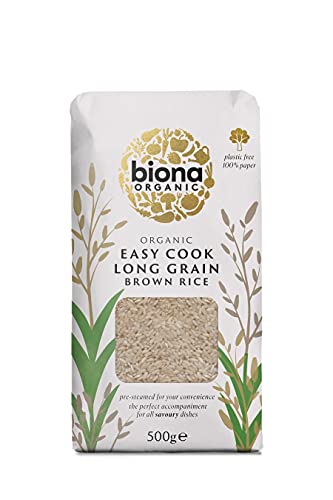 Biona Organic Easy Cook Long Grain Brown Rice, 500 g - Grown Organically in Italy - Pre-Steamed for Easy Cooking 20-25 mins - Wholegrain - Sustainable 100% Recyclable Paper Packaging