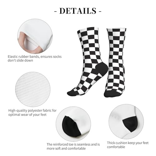 Image of Checkered Socks, Cute Socks for Women for Travel, Running, Daily