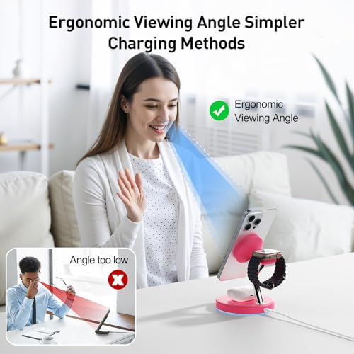 2025 3 in 1 Charging Station Compatible with Mag-Safe Charger Wireless Charger S - Photo 37 sur 37