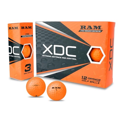 Ram Golf XDC Extreme Distance and Control Golf Balls, Orange, 12 Pack