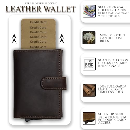 Nova Leather Compact RFID Protected Wallet (Mahogany)2