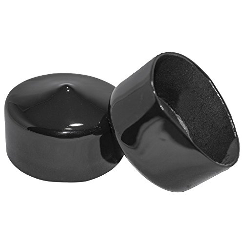 Prescott Plastics 2 Inch Round Black Vinyl End Cap, Flexible Pipe Post Rubber