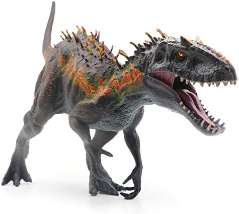Large Dinosaur Toy Tyrannosaurs Rex 34CM, Realistic Dinosaur Toy Figure, D-Rex Model, Plastic Hand-Painted T rex Toy Educational Dinosaur Action Figure for Dino Party Cake Topper (Fire)