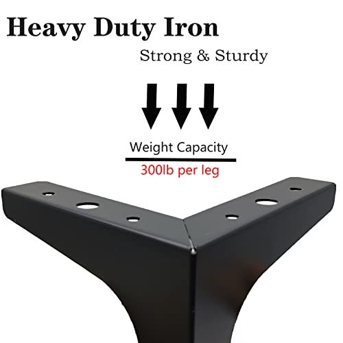 Mimhooy 5 Inch Furniture Legs Set of 4 Metal Legs for Furniture Modern Furiture Feet Matte Black for Sofa Cabinet Cupboard Couch Chair Ottoman - Image 2