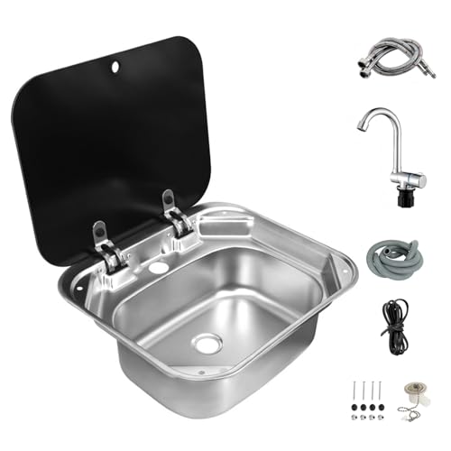 Campervan Sink Portable RV Sink with Lid